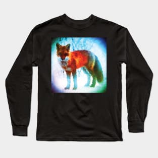 Low poly style Winter Fox Long Sleeve T-Shirt